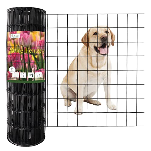 FOREHOGAR Black PVC Coated Welded Wire Fence 24 Inch x 50 Foot, 2 Inch x 3 Inch 16GA, Garden Border Fencing Roll Vinyl Coating Metal Wire Mesh for Yard Vegetable Plant Protection Poultry Netting - color: Black, size: 2''x3'' 16GA 24''x50'