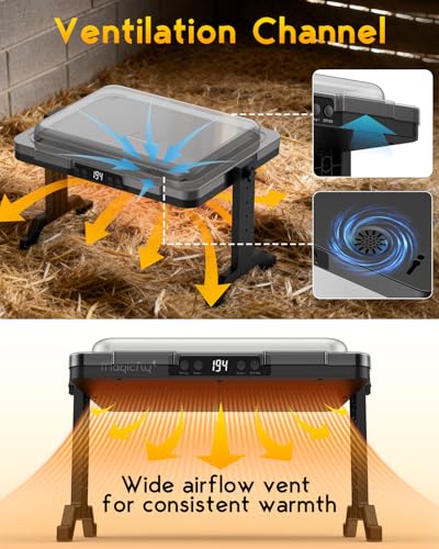 Brooder Plate for Chicks, Magicfly 200W Adjustable Chick Brooder Heater with Temp & Timer, UL-Compliant Safe Design, Radiant Brooding Box Coop Warmer with Remote Control & Cover for Ducklings Poults