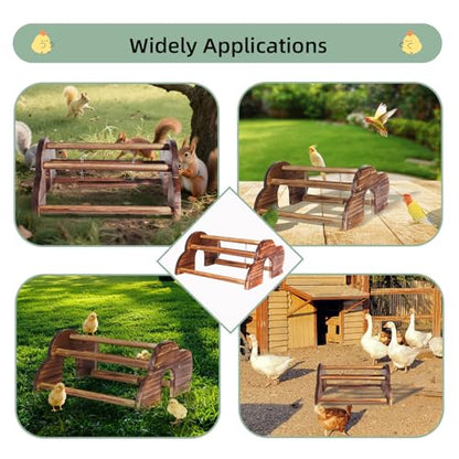 Chicken Perch Chick Jungle Gym Roosting Bar,Durable Chick Standing Training Perch with Carbonized Solid Wood for Chicken Coops