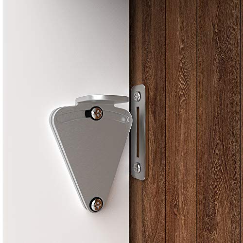 WINSOON Barn Door Lock Hardware Stainless Steel Sliding Privacy Latch for Closet Shed Pocket Doors Wood Gates - color: Silver
