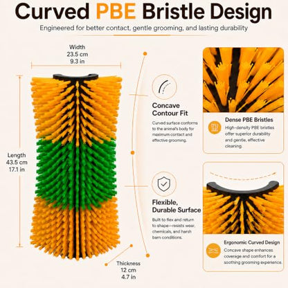 Bionic Curve Livestock Scratching Brush for Cattle, Cows, Goats, Horses and Pigs - Body-Contoured Farm Animal Scratcher Post, Heavy Duty Livestock Grooming Brush with 4 Screws, 1 Pack - color: 1pcs