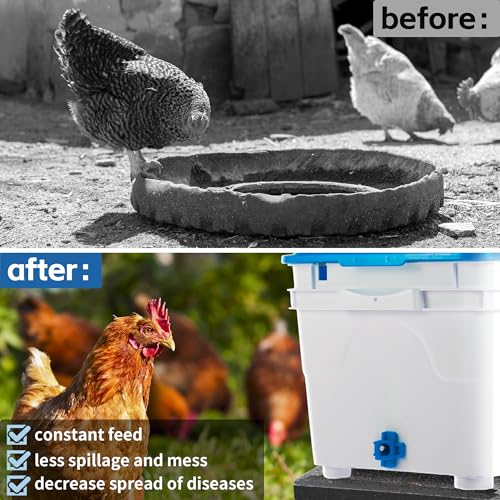 Dreyoo 12 Pcs Horizontal Chicken Waterer Nipples with Drill Bit, Leakproof Chicken Water Nipple, Durable ABS Plastic & Stainless Steel Poultry Watering Nipples for Coop Outdoor Use (Blue)
