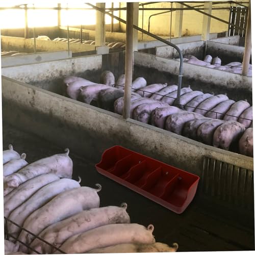 Kisangel Compartment Plastic Pig Feeding Trough Hanging Wall Feeder Pet Farm Supply