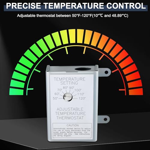 Criditpid 16 Inch Gable Mount Vent Attic Fan, Exhaust Ventilation Fan with Adjustable Thermostat for Gable, Home, Shed, Garage, Portable Building, 3.4A, 1075RPM, 2940CFM, 4200 Sq.Ft Coverage Area, Red - color: 2940CFM