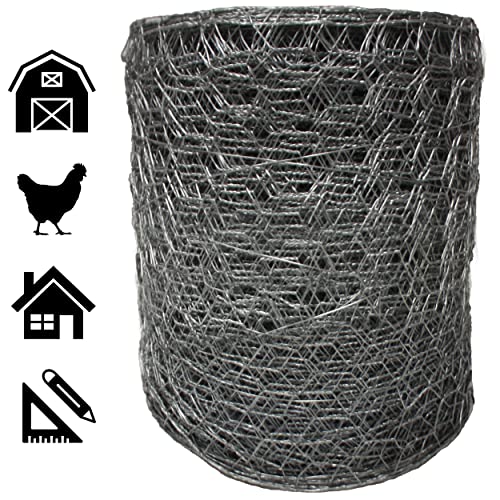 Acorn International PN118150 1"X18"X150' Poultry Netting, 1.5' Wide X 150' Long, Silver - size: 1.5' Wide X 150' Long, style: 1" Hexagon Pattern
