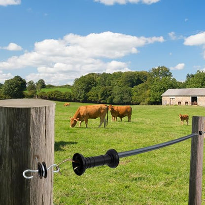 2 Set Electric Fence Spring Gate Handles Kit with Spring, 13 Feet Tension Spring, Handle Set with Anchors, Electric Fence Connectors