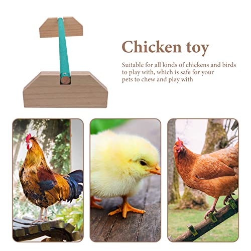 POPETPOP Wooden Chick Perch Stand for Chickens and Birds Natural Wood Roosting Bar for Secure Ground Perching Safe and Sturdy Breeds for and Pets