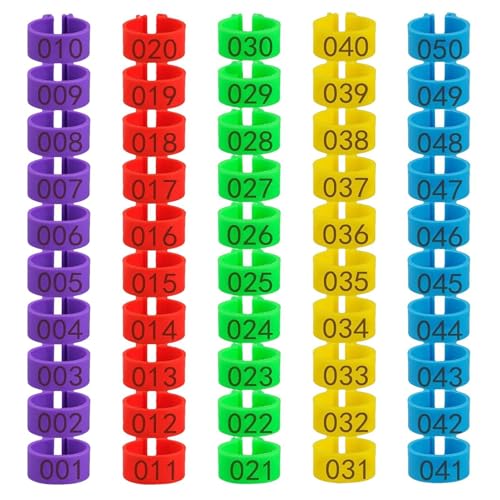 Chicken Identification Band - Colorful Poultry Identification Band, Chicken Leg Bands | clip-onn Band Tags Numbered Leg Rings, Easy Use Poultry ID Band, Animal Identification Bands For Poultry Chicken