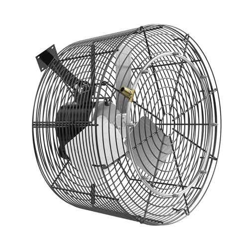 Greenhouse Air Circulation Fan with Mist and Water Pipe 1/3 HP 115V Ceiling Wall Mount Fan High Speed Circulation for Greenhouse, Warehouse, Patio, Garage 5470CFM, 18000BTU, ETL Listed - size: 20 Inch with mist