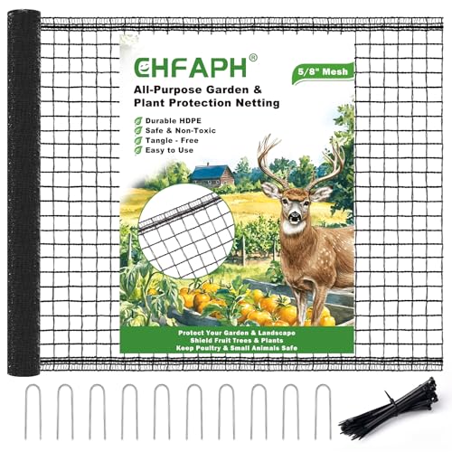 Deer Netting for Garden 7ftx25ft, Plastic Mesh Deer Fence with Pre-Strung Reinforced Edge, Durable Temporary Fencing for Yard, Ideal for Animal Barrier, Snow Fence & Tree/Crop Protection - size: 7ft X 25ft