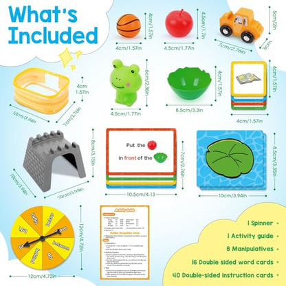 Broytain Positional Word Learning Set, Toddler Board Games, Manipulatives Match Games, Educational Games for Kids Ages 4+, STEM Learning Activities, Fine Motor Skills, Speech Therapy Toys - color: Yellow