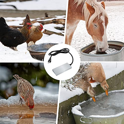 Thermostatic Chicken Water De-Icer – 250 Watt Submersible Aluminum Heater, Stops Ice Formation