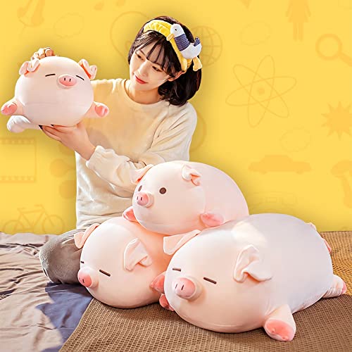 Pig Stuffed Animal Plush Pillow - 15.7'' Cute Kawaii Pink Pig Hugging Pillow, Soft Cuddle Plush Toy, Adorable Birthday Gift for Girls and Girlfriend (Round Eyes, 15.7in) - color: Round Eyes