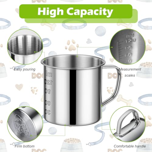 Dog Food Scoop 1/2 Cup,304 Stainless Steel Measuring Cups with Handle Pet Food Scoop Cup Measuring Scoop for Dogs, Cats, Birds & Rabbits – Ideal for Dry Food & Treats (1/2 Cup) - size: 0.5 cup