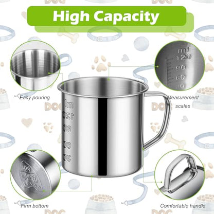 Dog Food Scoop 1/2 Cup,304 Stainless Steel Measuring Cups with Handle Pet Food Scoop Cup Measuring Scoop for Dogs, Cats, Birds & Rabbits – Ideal for Dry Food & Treats (1/2 Cup) - size: 0.5 cup