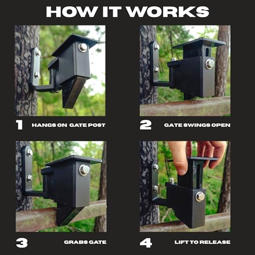 Heavy Duty, Self-Latching, Gravity Based Gate Stopper/Latch Made to Prevent Gate Rebound on Tube & Cattle Gates | Keeps Gates Open | Prevent Wind or Gravity from Closing Your Gate