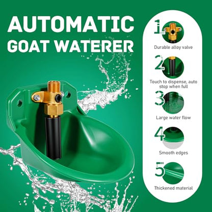 Automatic Goat Waterer Automatic Sheep Water Bowl Touch-Activated Waterer Animal Livestock Water Dispenser for Goat Sheep Pig Piglet Calf Dog