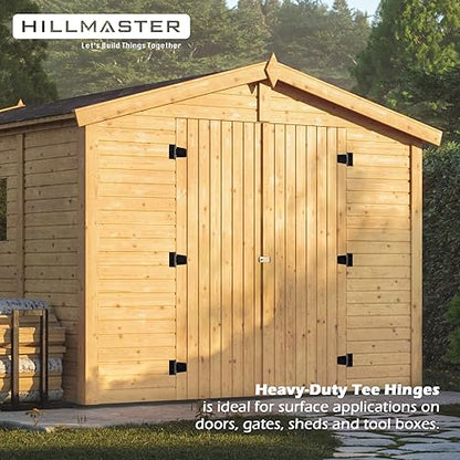 HILLMASTER 3.5 inch Heavy Duty Gate Hinges Fence Door Hinges Durable Gate Strap Hinge for Indoor Outdoor, Gate Hardware Kit for Shed, Wooden Fences, Vinyl Fence Gate, Barn Door, Garage, 6 Pack - size: 6 Pack