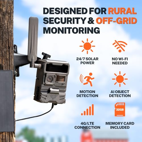 Barn Owl RangeCam Cellular Security Camera System – Off-Grid Monitoring with Solar Power, No WiFi, Works on All U.S. Networks – Farm, Ranch & Property Surveillance (RangeCam Live) - style: RangeCam Live