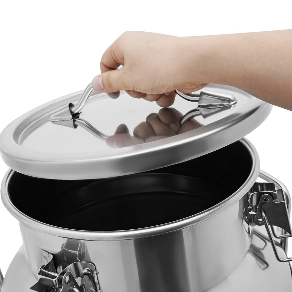 40L/10.57Gal 201 Stainless Steel Milk Can with Faucet and Sealed Lid, Heavy Duty Milk Jug Bucket for Milk Storage, Liquid Container for Water Wine Oil – Farm Kitchen Home Use (40L) - size: 40L