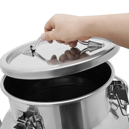 40L/10.57Gal 201 Stainless Steel Milk Can with Faucet and Sealed Lid, Heavy Duty Milk Jug Bucket for Milk Storage, Liquid Container for Water Wine Oil – Farm Kitchen Home Use (40L) - size: 40L