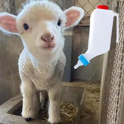 Lamb Feeding Bottle, 5 Pack 500ML Goat Milk Feeder with Hanging Hook Food Grade Plastic Nursing Bottle for Lambs Livestock