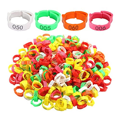 100 Pieces Chicken Foot Rings Leg Rings Clip on Bands Numbered Adjustable Ankle Markers Suitable for Turkey, Yellow - color: Yellow