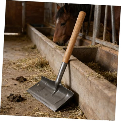 Manual Livestock Manure Removal Tool and Poultry Cage Cleaning Rake for Barn and Stable Maintenance, 40cm Manual Shovel with Handle for Farm Waste Scraping and Poultry Cage
