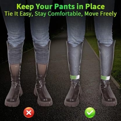 Cowboy Boot Straps, Adjustable Elastic Pant Leg Straps for Biking, Fishing, Hiking, Wading etc. - color: Green-4pcs