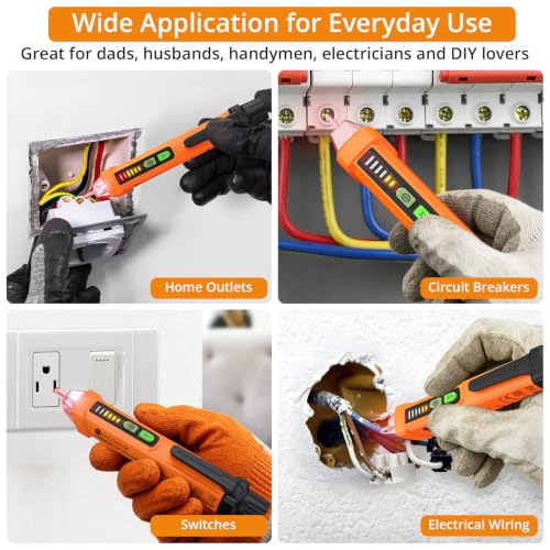 Neoteck Non-Contact AC Voltage Tester Pen, AC 12-1000V, LED Flashlight, Buzzer Alarm for Live/Null Wire Judgment
