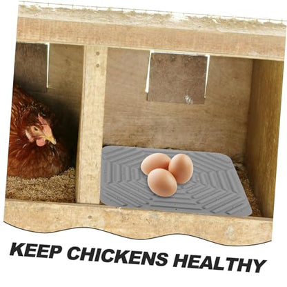 Kisangel Nesting Box Pads for Chickens Chicken Coop Bedding Silicone Laying Pad Non-Slip Easy to Clean - color: Gray
