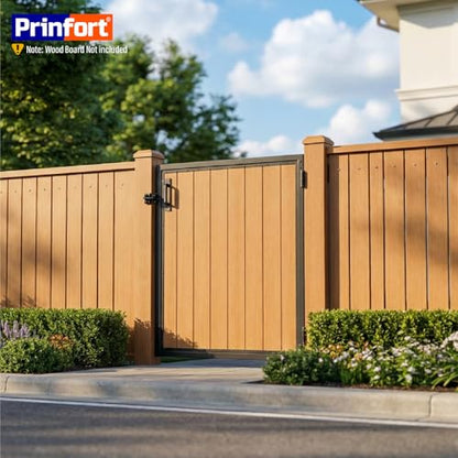 4x4FT (46.78" W X 47.2" H) 201 Stainless Steel Anti Sag Wooden Fence Gate Kit Heavy Duty Garden Gate Frame Hardware Kit Reinforcement (Left/Right Free-Installation) - size: W4xH4 FT