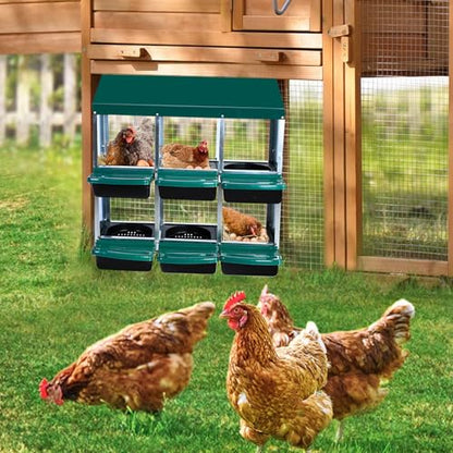 Garvee Chicken Nesting Box, Chicken Laying Box with Egg Collection, Roll Away Nesting Boxes, Metal Egg Laying Boxes for Chickens Coop, Duck Coops and Hens