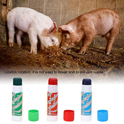 Livestock Crayon, 12Pcs Large Livestock Marking Crayons, Red Green Blue Color Marker Pens for Pigs, Animal Identification,
