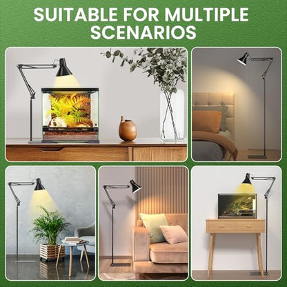 GlowUp 15.7-71 inch Reptile Heat Lamp Stand with E26 Base Reptile Light, Adjustable Heat Lamp Stand for Terrarium, Snake, Gecko, Lizard, Chicks, Fish Tank - size: With E26 Lamp Base