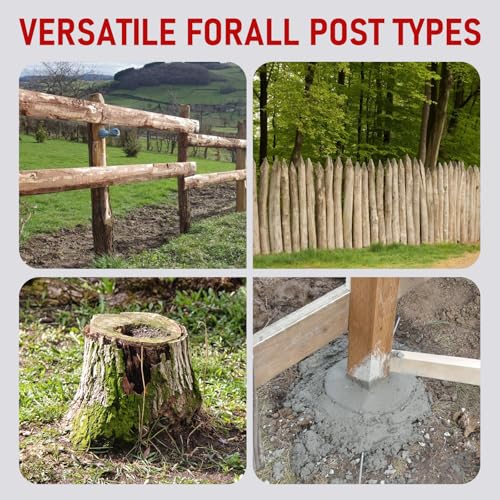 Heavy Duty Fence Post Puller & Nitrile Coated Work Gloves - with Reinforced Cable & Chain for Hi-Lift Jack, Extract 4x4 Wood & Concrete Posts for Farm, Ranch Fence Repair （Jack & Knife NOT Included）