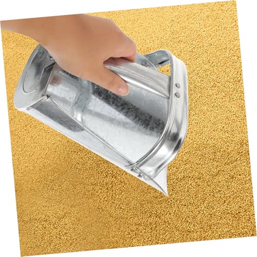 BESPORTBLE Large Stainless Steel Feeding Shovel for Livestock Sturdy Multi-use Feed Scoop Enclosed Handle for Farm Feeding and PET Fodder Distribution