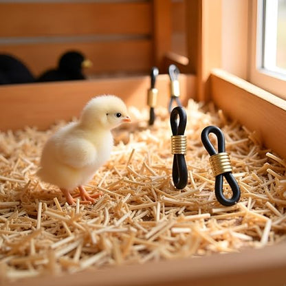 50 Pcs Black Baby Chick Splay Leg Hobble Chicken Leg Bands, Adjustable Chicken Hobble Braces for Spraddle Leg Repair Poultry Care Supplies, Bird Ducks Newly Hatched, Poultry Feeders