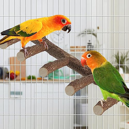 Parrot Wood Stand, Parrots Perch for Cage, Natural Bird Ladder for Small Medium Parrot, Parakeets, Cockatiels, Conures, Hamster(12.2 inch)