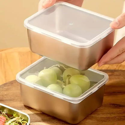 6pcs Stainless Steel Stacking Food Containers with Lids, Reusable Snack & Prep Containers for Office, sp-00018 - color: silver-01