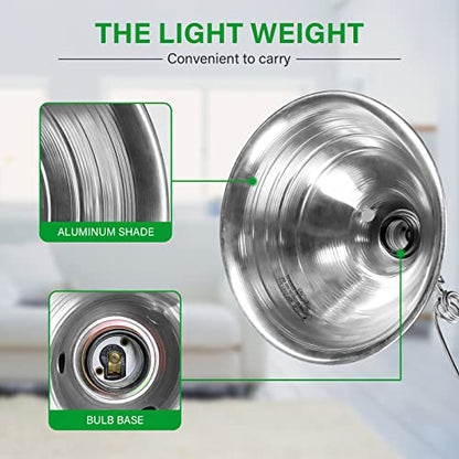 Simple Deluxe Clamp Lamp Light with 8.5 Inch Aluminum Reflector up to 150 Watt E26 (no Bulb Included) 6 Feet 18/2 SPT-2 Cord, 2-Pack - size: 8.5 Inch (150 Watts), style: 2-Pack