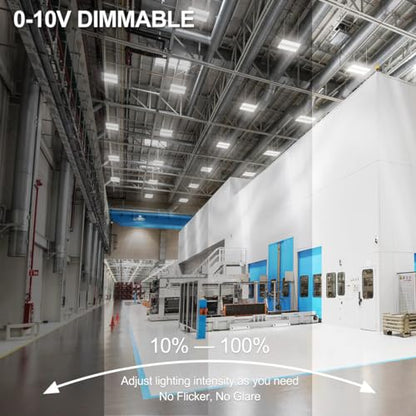 LED Linear High Bay Light 2 Pack 165W/110W/80W Power Tunable, 23100 Lumens 5000K 120-277V Dimmable 2FT, Commercial Linear Hanging Bay Lights for Warehouse Workshop Supermarket Stadium, ETL