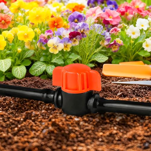 30 Pack 1/4" Drip Irrigation Shut Off Valves, Drip Line Shut Off Switch Valve for 1/4 Inch Drip Irrigation Tubing Water Flow Control In-Line Valve for Garden Drip Systems - size: 1/4 Inch Valve-30P