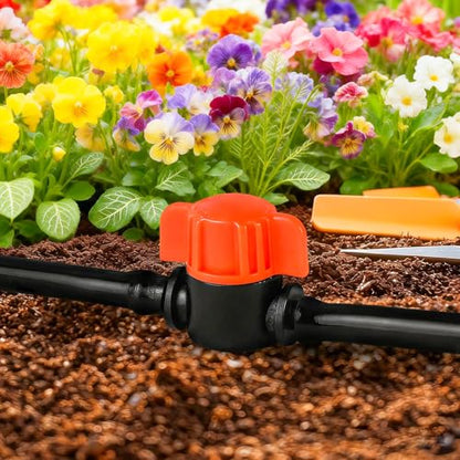 30 Pack 1/4" Drip Irrigation Shut Off Valves, Drip Line Shut Off Switch Valve for 1/4 Inch Drip Irrigation Tubing Water Flow Control In-Line Valve for Garden Drip Systems - size: 1/4 Inch Valve-30P