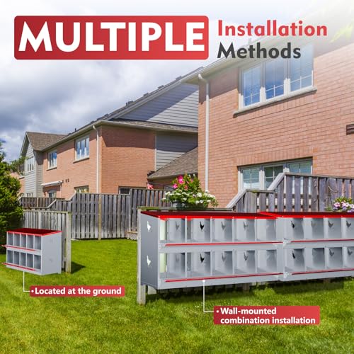 Chicken Nesting Boxes - 10 Compartment Metal Poultry Nest Box Wall Mount for Chickens, Hens, Ducks - Easy Egg Collection - Large Vented Holes Chicken Coop Equipment (10 Compartment)