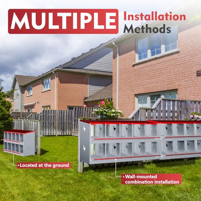 Chicken Nesting Boxes - 10 Compartment Metal Poultry Nest Box Wall Mount for Chickens, Hens, Ducks - Easy Egg Collection - Large Vented Holes Chicken Coop Equipment (10 Compartment)