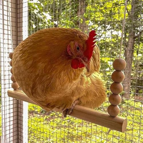 Chicken Swing Toy, Chicken Perch Natural Wooden Swing Toys Perch Ladder Coop Accessories