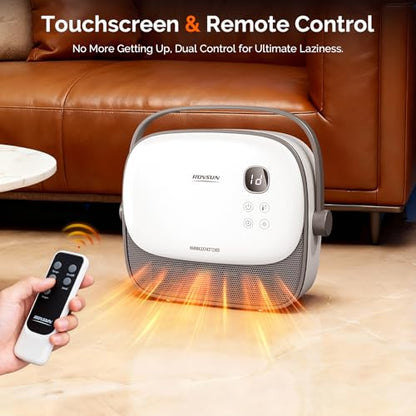 ROVSUN 1500W Small Wall Mounted Space Heater with Remote Control, PTC Heating Element & 3s Fast Heating, Wall Electric Heater with Portable Handle, 12H Timer, for Indoor Use, Samll Room, Bedroom, Home
