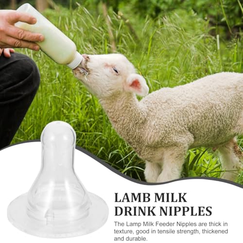 UKCOCO Lamb Feeding Nipples, 10-Pack Thickened Milk Bottle Teats Suitable for Sheep and Goat Nursing, Sturdy PET Feeding Supplies for Small Animals