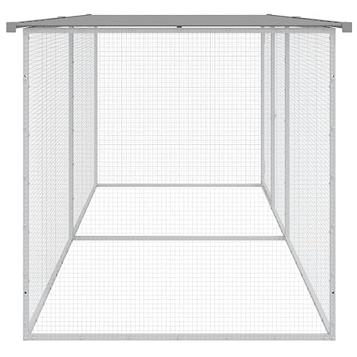 Galvanized Steel Chicken Cage with Roof 79.9"x38.6"x35.4" Outdoor Indoor Coop Hutch for Hens Rabbits Ducks Small Animals Light Gray Enclosure - color: Light gray